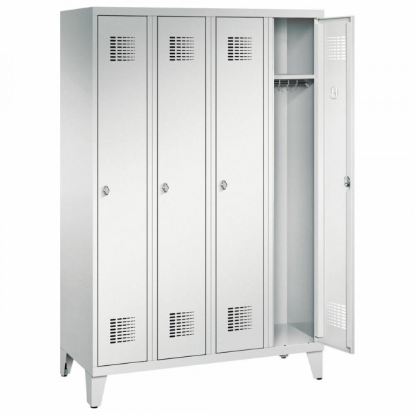 Garderobenschrank 4 Abteile mit Füßen H 1850 x B 1200 x T 500 mm