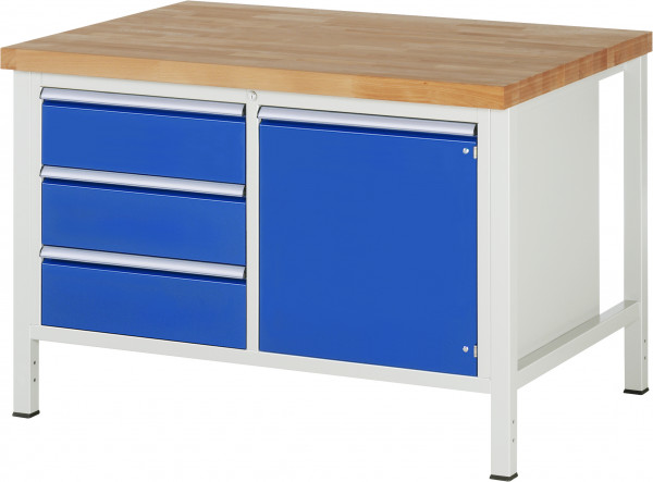 Werkbank B 1250 x T 900 x H 840 mm