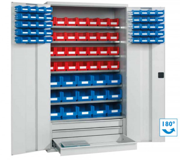 Großraumschrank mit 106 Kästen H 1950 x B 1100 x T 535 mm