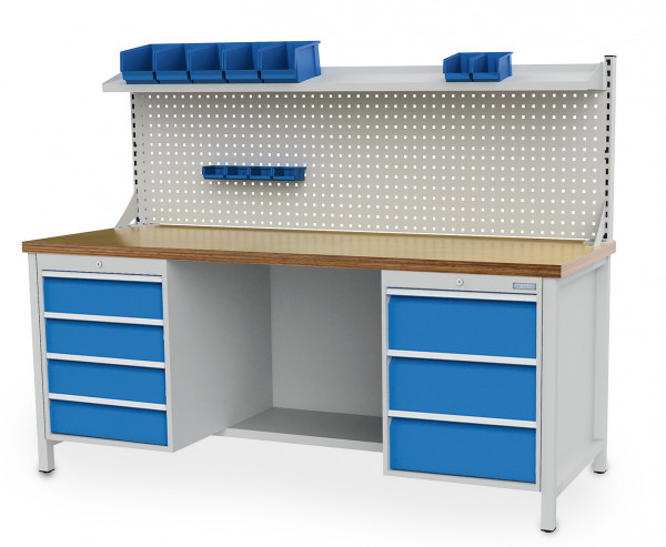 Kastenwerkbank B 2000 x T 750 x H 959 mm mit 7 Schubladen R 18-24