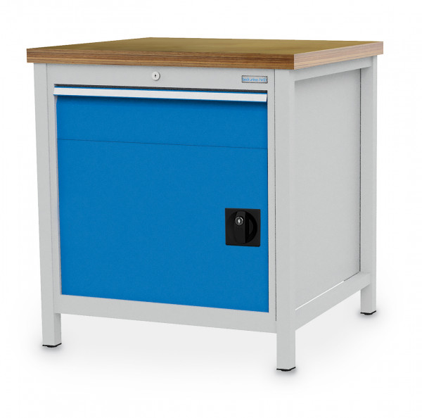 Kastenwerkbank B 810 x T 750 x H 859 mm mit Schublade und Flügeltür R 24-24
