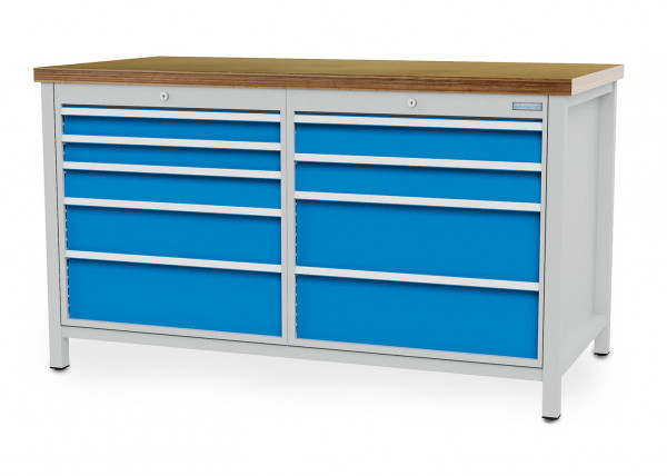 Kastenwerkbank R 24-24 B 1500 x T 750 x H 959 mm mit 9 Schubladen