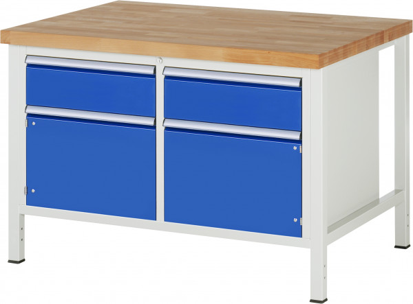 Werkbank B 1250 x T 900 x H 840 mm