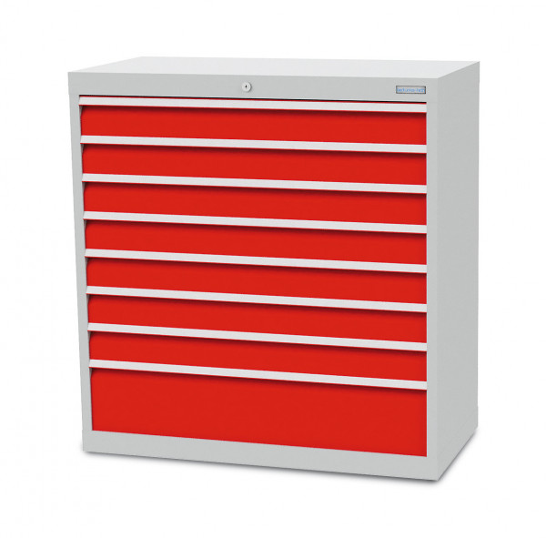 Schubladenschrank B 980 x T 500 x H 1019 mm mit 8 Schubladen R 36-16