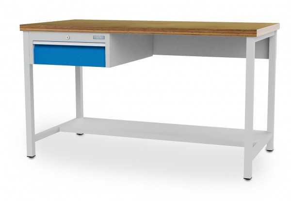 Arbeitstisch B 2000 x T 750 x H 859 mm mit Schubladenblock Tragkraft 200 kg