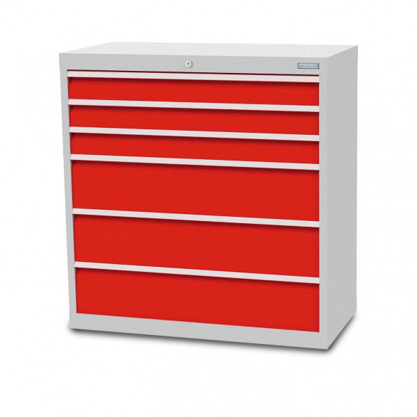 Schubladenschrank B 980 x T 500 x H 1019 mm mit 6 Schubladen R 36-16