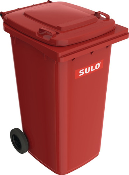 Müllgroßbehälter 240l HDPE rot fahrbar