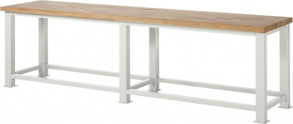 Schwerlastwerkbänke B 3000 x T 700 x H 850 mm mit Buche-Massiv-Arbeitsplatte