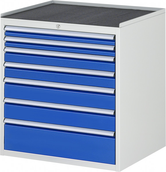 Schubladenschrank mit 7 Schubladen und Metall-Top B 770 x T 650 x H 825 mm