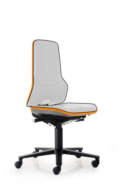 Arbeitsdrehstuhl Neon 9563 Flexband orange mit Permanentkontakt- Rückenlehne und Rollen