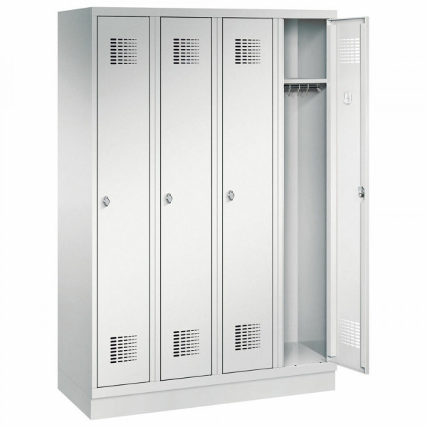 Garderobenschrank 4 Abteile mit Sockel H 1800 x B 1200 x T 500 mm