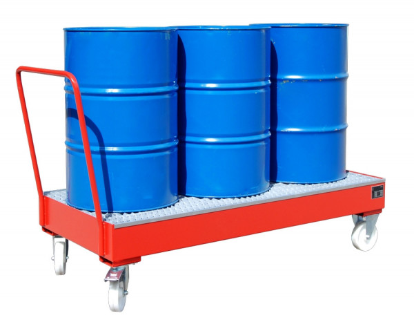 Mobile Auffangwanne für 3 x 200-Liter-Fässer Typ 2050SR/2051SR