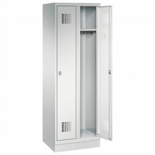 Garderobenschrank 2 Abteile mit Sockel H 1800 x B 600 x T 500 mm