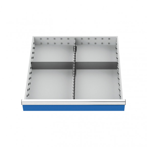 Metalleinteilung 4-teilig für Schubladennutzmaß 600 x 600 mm