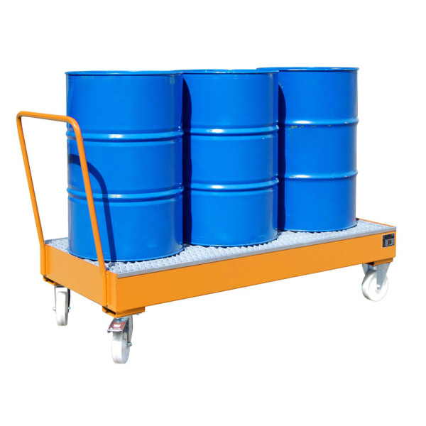 Fahrbare Auffangwanne Typ 2050 SR lackiert gelborange RAL 2000