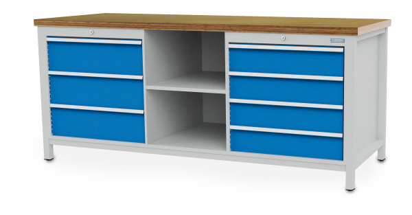 Kastenwerkbank mit 7 Schubladen B 2000 x T 750 x H 959 mm R 24-24
