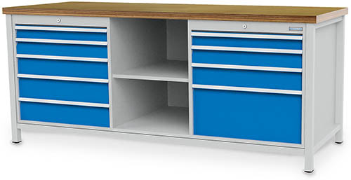 Kastenwerkbank mit 9 Schubladen B 2000 x T 750 x H 959 mm