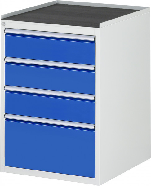 Schubladenschrank mit 4 Schubladen und Metall-Top B 580 x T 650 x H 825 mm