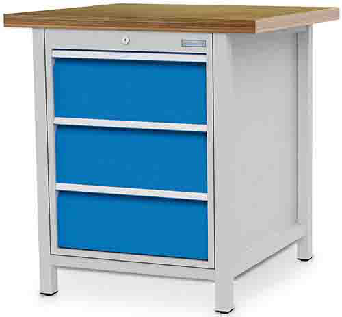 Kastenwerkbank B 810 x T 750 x H 959 mm mit 3 Schubladen R 18-24