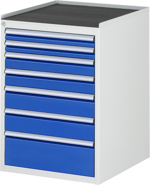 Schubladenschrank mit 7 Schubladen und Metall-Top B 580 x T 650 x H 825 mm