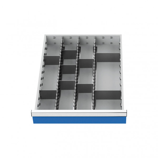 Metalleinteilung 12-teilig für Schubladennutzmaß 450 x 600 mm