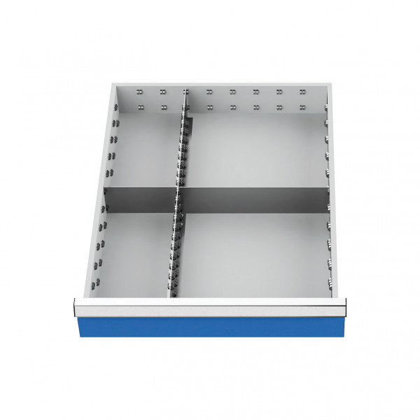 Metalleinteilung 4-teilig für Schubladennutzmaß 450 x 600 mm