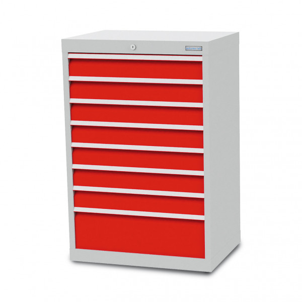 Schubladenschrank B 680 x T 500 x H 1019 mm mit 8 Schubladen R 24-16