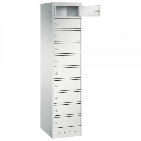 Laptopschrank mit 10 Fächern H 1800 x B 400 x T 500 mm RAL 7035