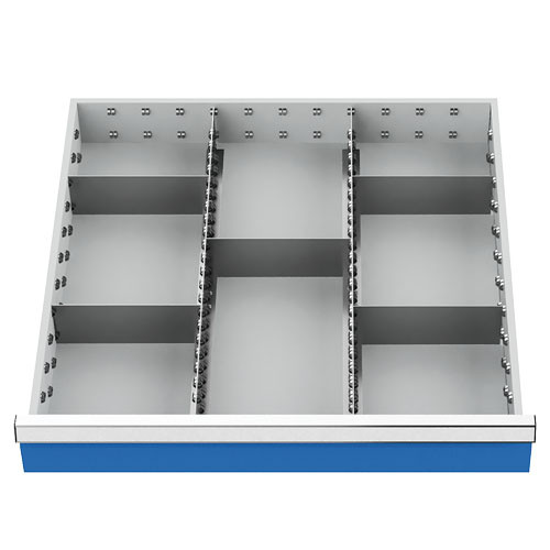 Metalleinteilung 7-teilig R 24-24 Schubladennutzmaß 600 x 600 mm