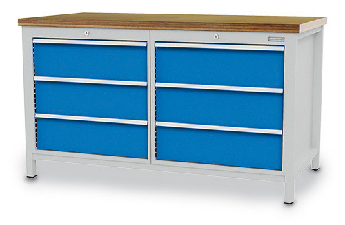Kastenwerkbank mit 6 Schubladen B 1500 x T 750 x H 959 mm