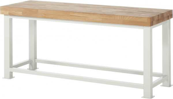Schwerlastwerkbänke B 2000 x T 700 x H 900 mm mit Buche-Massiv-Arbeitsplatte