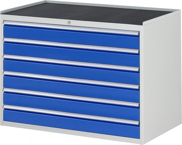 Schubladenschrank mit 6 Schubladen und Metall-Top B 1145 x T 650 x H 825 mm