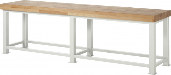 Schwerlastwerkbänke B 3000 x T 700 x H 900 mm mit Buche-Massiv-Arbeitsplatte