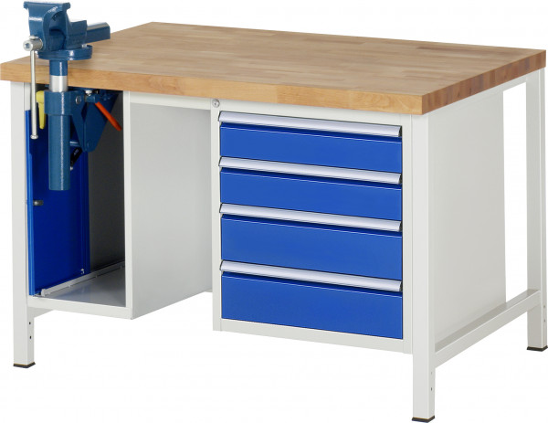Werkbank B 1250 x T 900 x H 840 mm