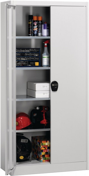 Flügeltürenschrank H 1950 x B 950 x T 420 mm lichtgrau RAL 7035