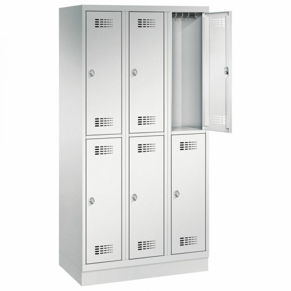 Garderobenschrank 6 halbhohe Abteile mit Sockel H 1800 x B 900 x T 500 mm
