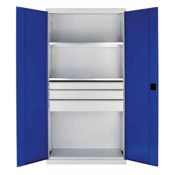 Schwerlastschrank mit 3 Fachböden und 1 Schublade H 1950 x B 1000 x T 540 mm