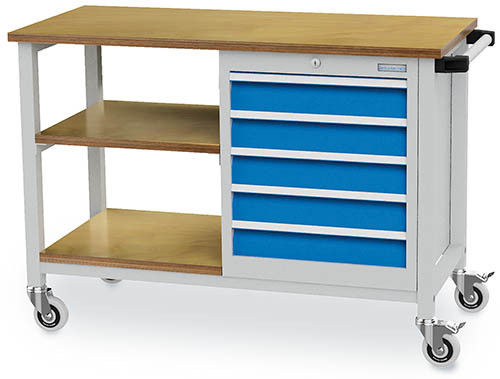 Mobile Werkbank mit 5 Schubladen B 1200 x T 540 x H 880 mm