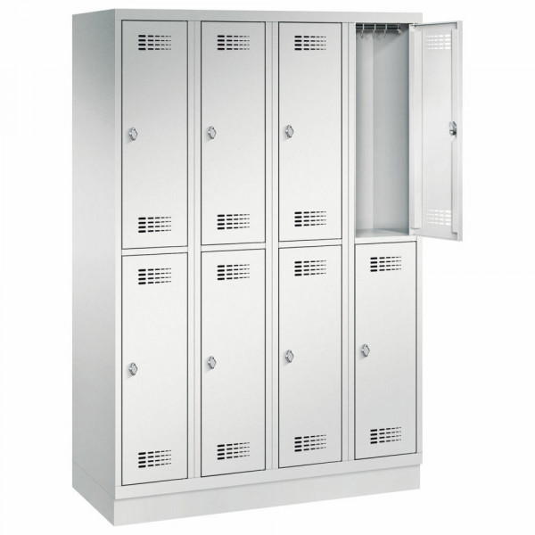 Garderobenschrank 8 halbhohe Abteile mit Sockel H 1800 x B 1200 x T 500 mm