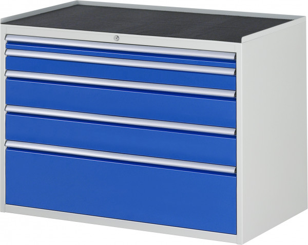 Schubladenschrank mit 5 Schubladen XXL und Metall-Top B 1145 x T 650 x H 825 mm