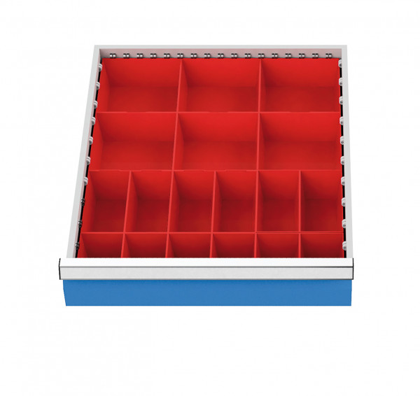 Kleinteilekästen 18-teilig für Schubladennutzmaß 450 x 525 mm
